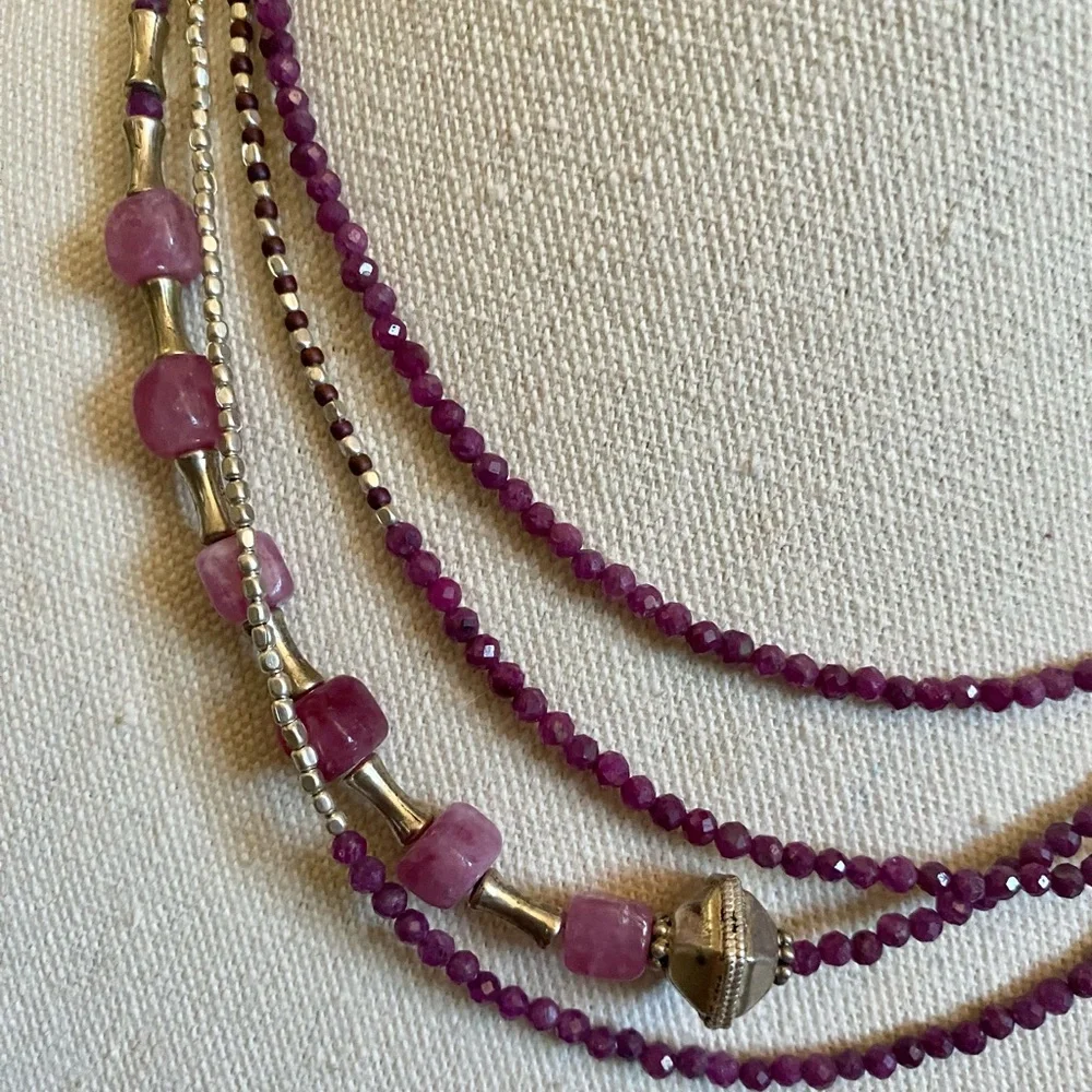 Sundance Razzberry Multi-Strand Necklace - Picture 2 of 5